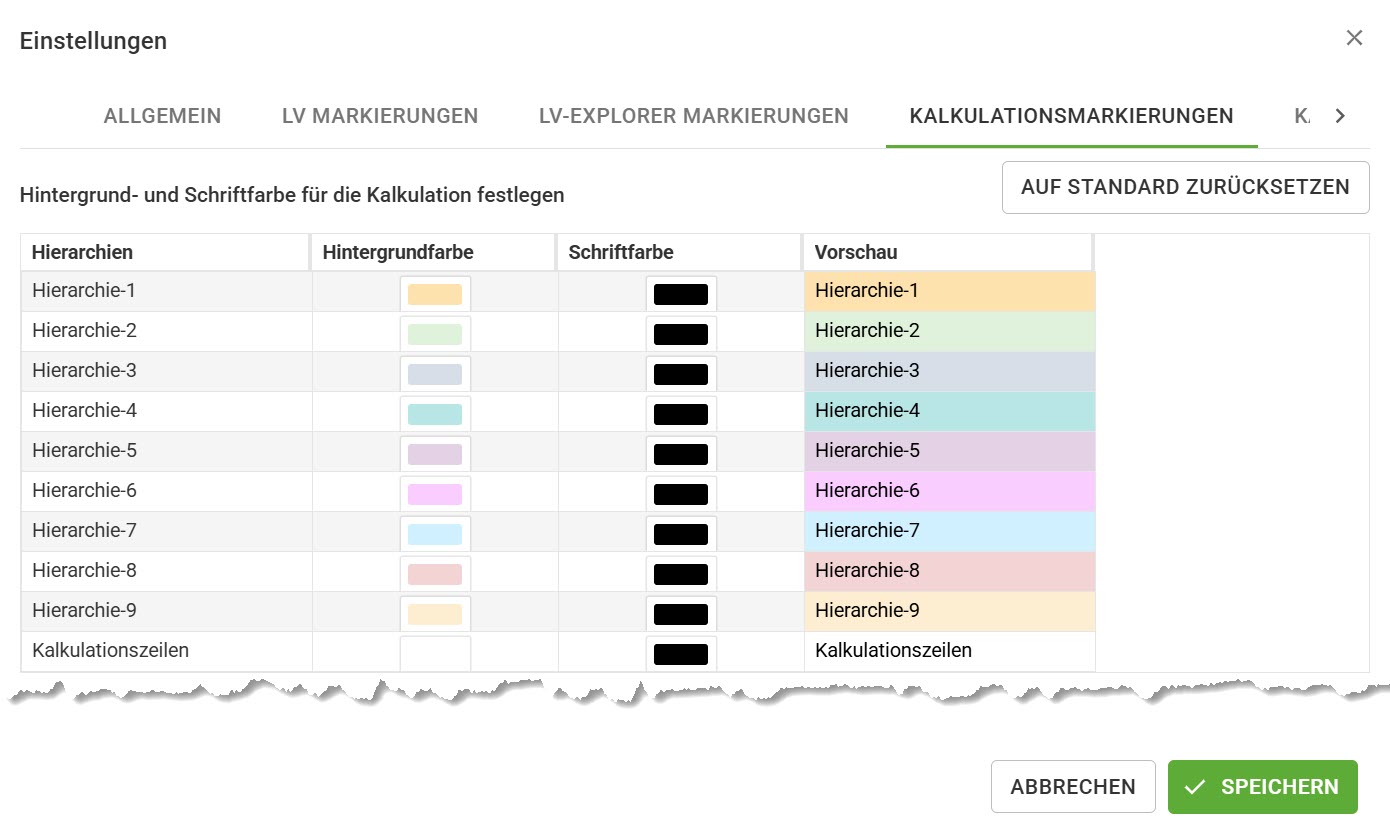Benutzereinstellungen_Kalkulationsmarkierungen