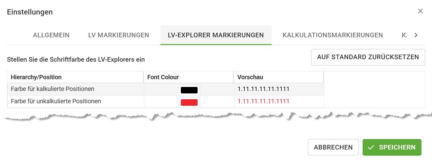 Benutzereinstellungen_LV-Explorer Markierungen