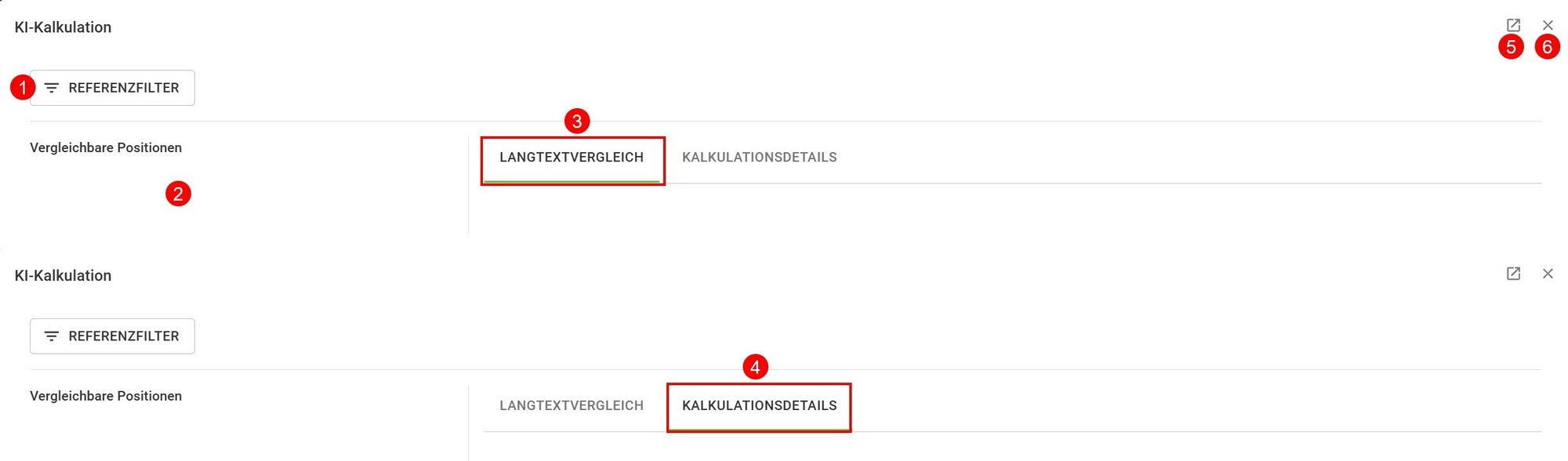 AVR_Arbeitskalkulation_KI-Kalkulation_Benutzeroberfläche