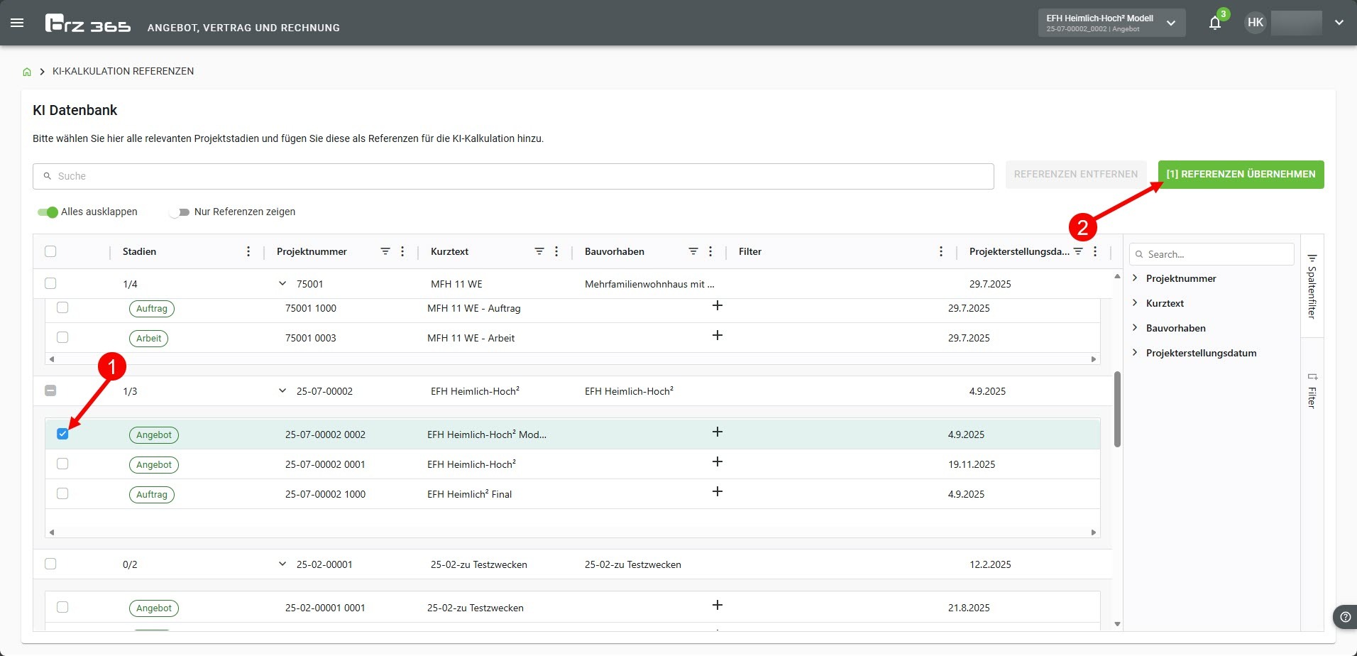 AVR_Stammdaten-Ki-Kalkulation_Referenzen_Auswahl-Übernahme