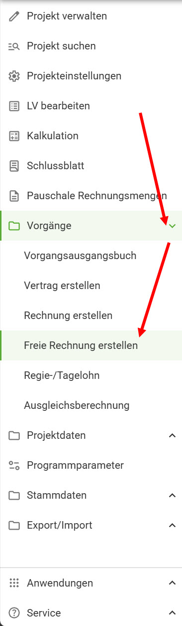 AVR_Vorgänge_Freie Rechnung erstellen-aus Vertrag-Start AVR_Vorgänge_Freie Rechnung erstellen-aus Vertrag-Start