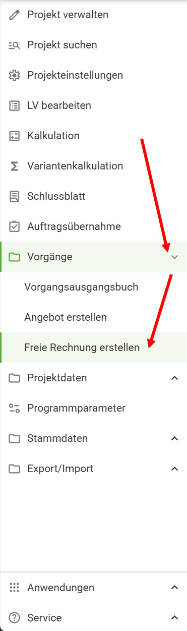 AVR_Vorgänge_Freie Rechung erstellen aus Angebot-Start AVR_Vorgänge_Freie Rechung erstellen aus Angebot-Start