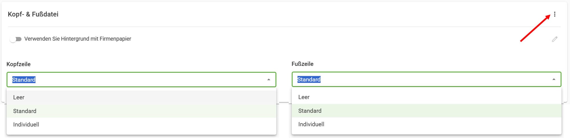 AVR_Vorgänge_Rechnung erstellen-Register Kopf-Fuss-Datei