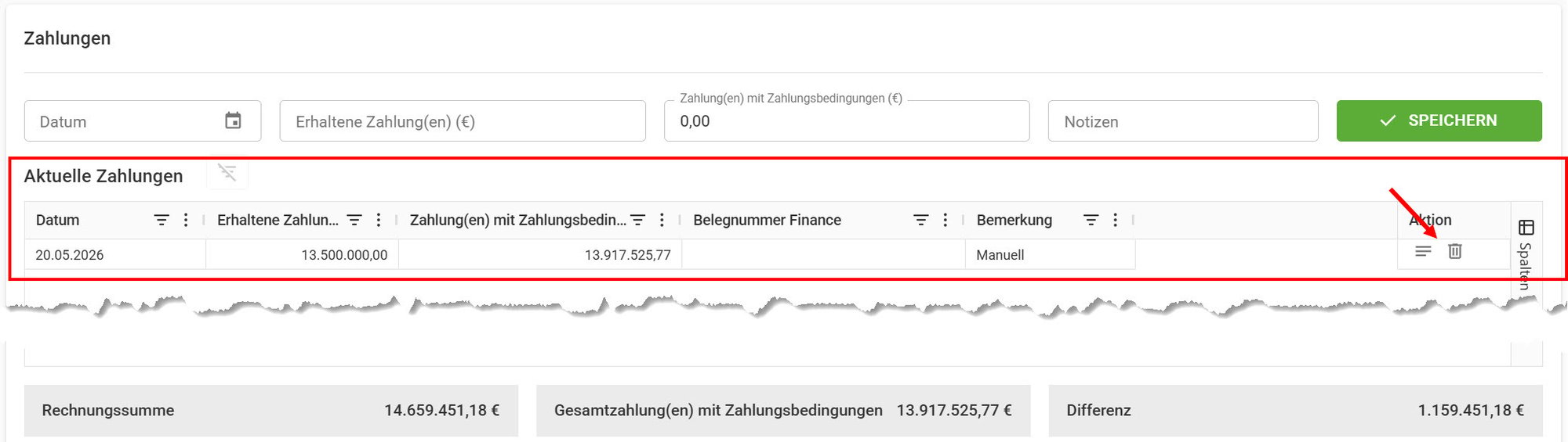 AVR_Vorgänge_Rechnung erstellen-Register Zahlungen_2