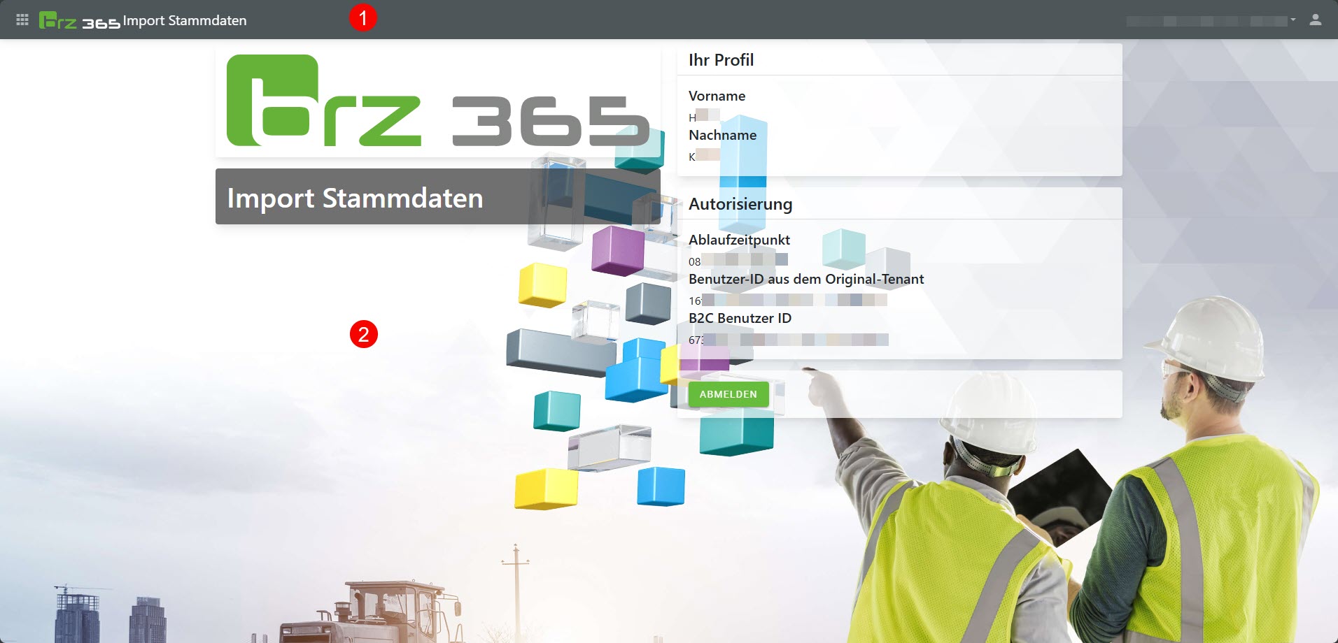 Import Stammdaten_Benutzeroberfläche Import Stammdaten_Benutzeroberfläche