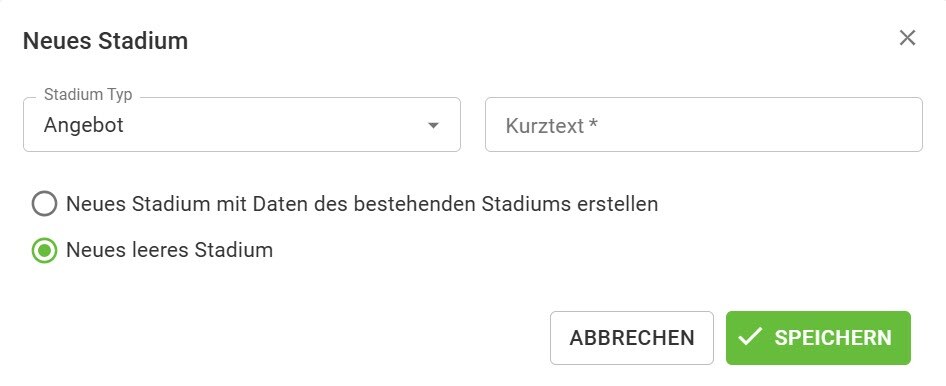 AVR_Projekt erstellen verwalten_neues Stadium leer