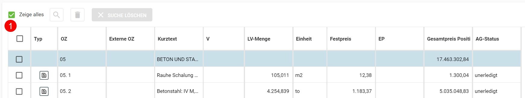 AVR_Vorgänge_Angebot erstellen-Register Positionen_1