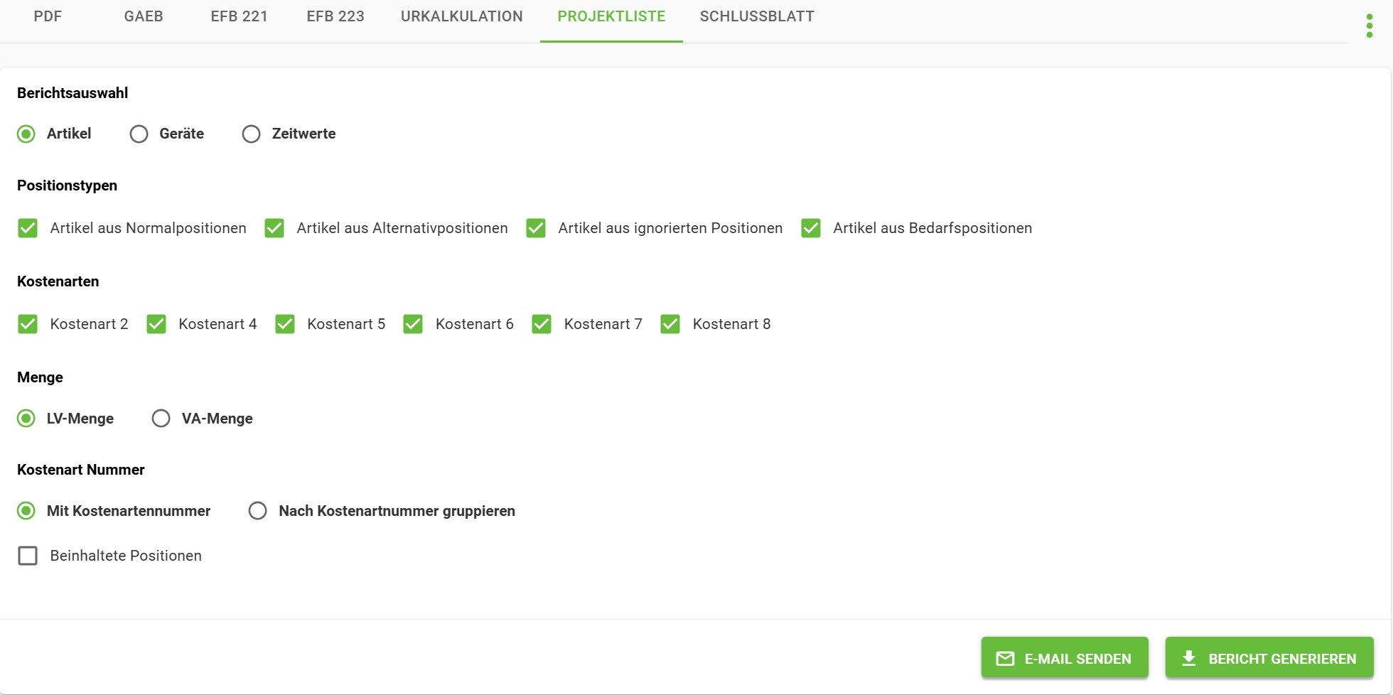 AVR_Vorgänge_Angebot erstellen-Ausgabe-Projektliste_Artikel