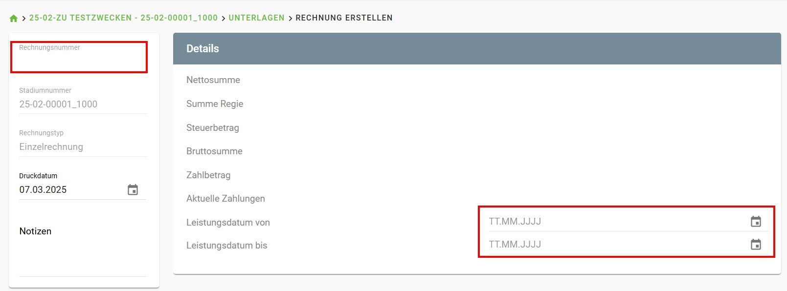 AVR_Vorgänge_Rechnung erstellen-Einzelrechnung_Registerkarte-Allgemein