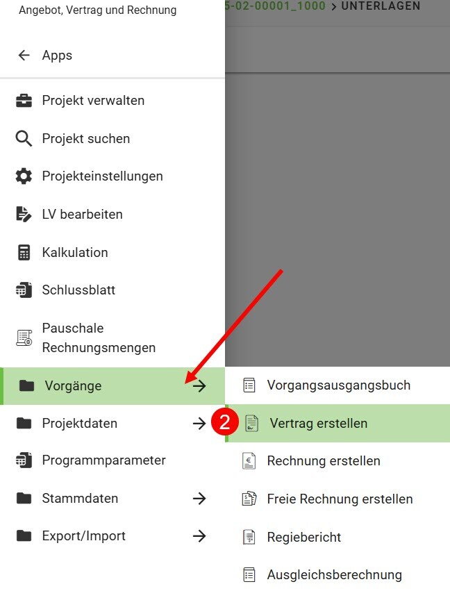AVR_Vorgänge_Vertrag erstellen_Start