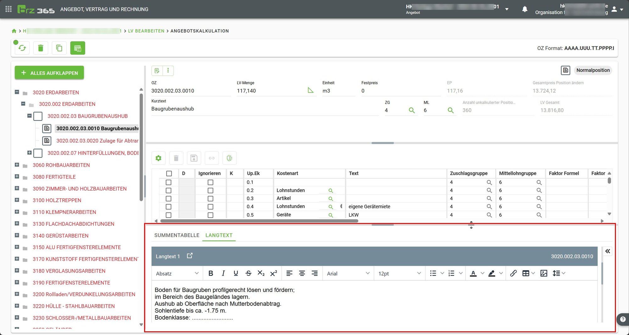 Benutzereinstellungen_Allgemein_Langtexte und Summentabelle in der Berechnung anzeigen Benutzereinstellungen_Allgemein_Langtexte und Summentabelle in der Berechnung anzeigen