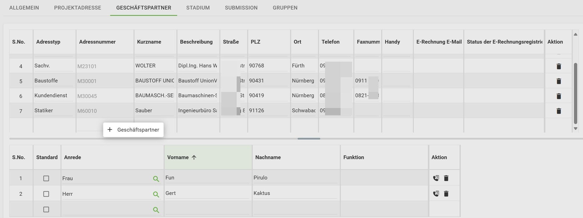 AVR_Projekt erstellen verwalten_Geschäftspartner wählen AVR_Projekt erstellen verwalten_Geschäftspartner wählen