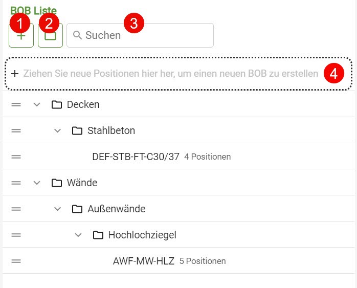 BIM_Pro_LV mittels BOBs generieren_Content Verwaltung_BOB Liste