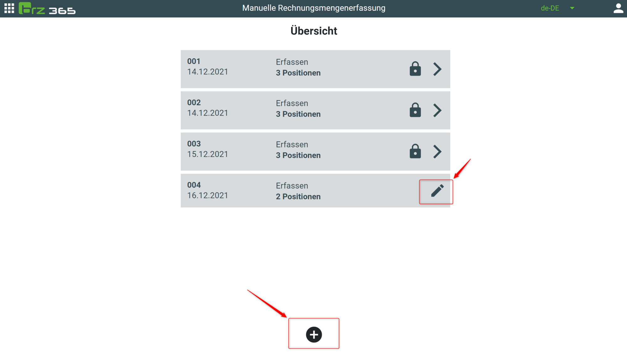 Fakturierung Mengen erfassen 1