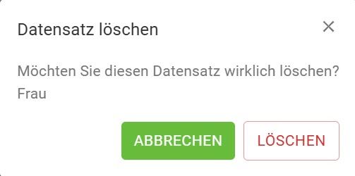 Anreden-Datensatz löschen Anreden-Datensatz löschen