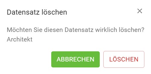 Funktionen-Datensatz löschen Funktionen-Datensatz löschen