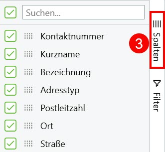 Geschäftspartner-Spalten Geschäftspartner-Spalten