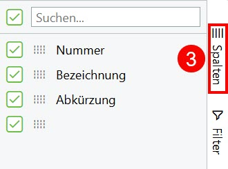 Mengeneinheiten-Spalten Mengeneinheiten-Spalten