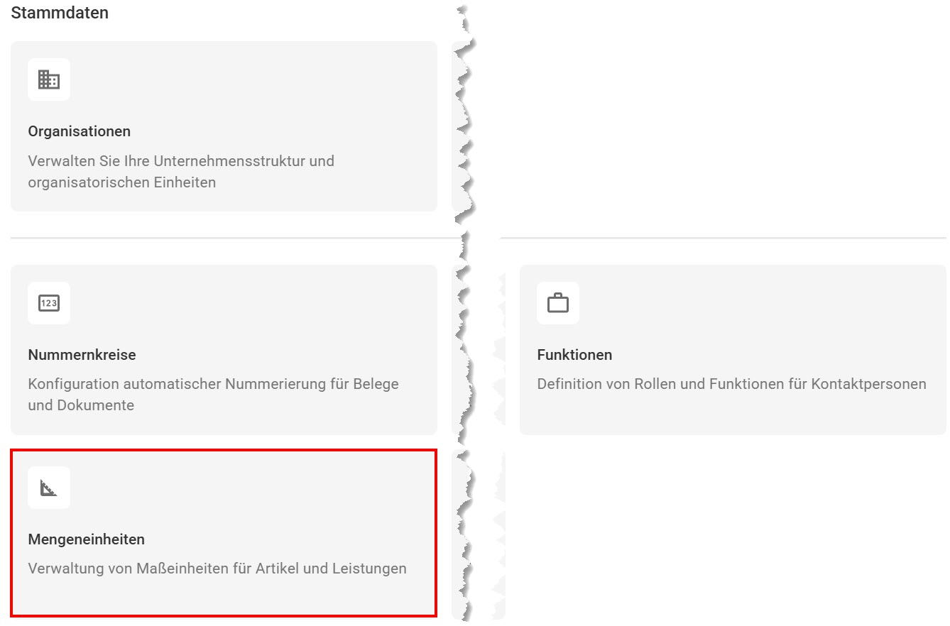 Mengeneinheiten-starten Mengeneinheiten-starten