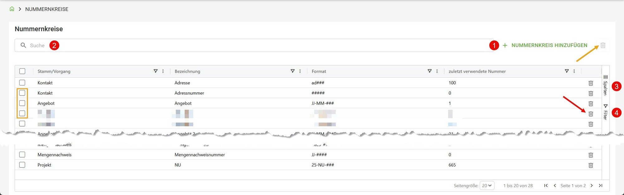 Nummernkreise-Oberfläche Nummernkreise-Oberfläche
