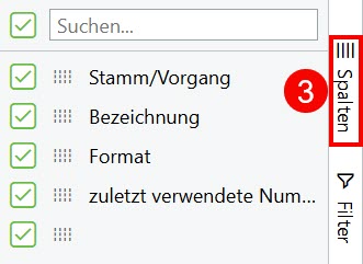 Nummernkreise-Spalten Nummernkreise-Spalten