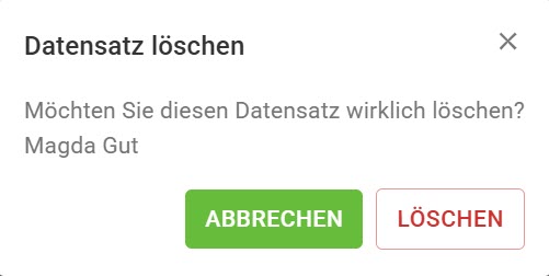 Organisation-Datensatz löschen Organisation-Datensatz löschen