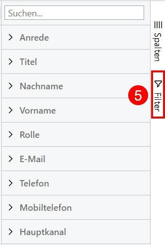 Organisationen-Mitarbeiter Filter Organisationen-Mitarbeiter Filter