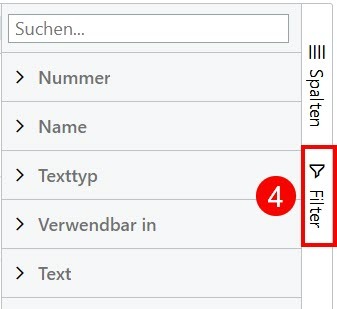 Texte Filter Texte Filter