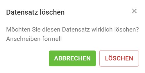Texte-Datensatz löschen Texte-Datensatz löschen