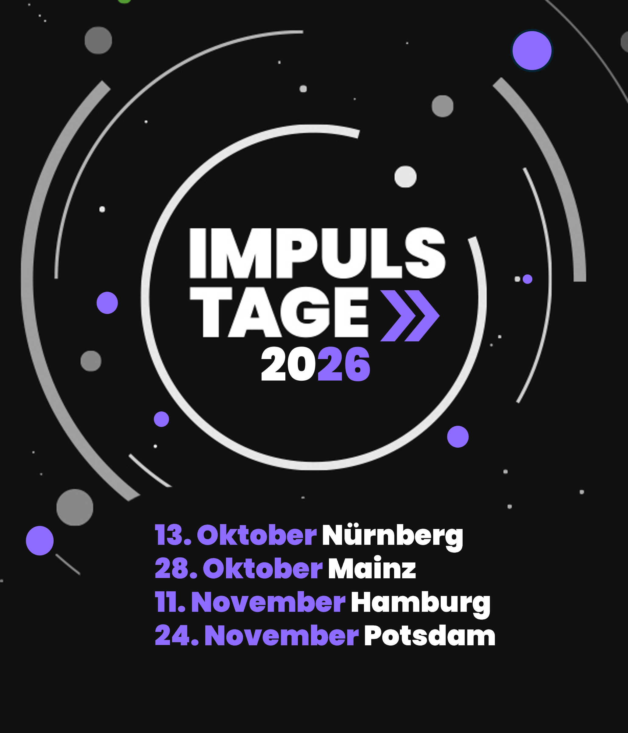Impulstage 2026 – von der Strategie in die erfolgreiche Umsetzung – jetzt mehr erfahren und gleich anmelden