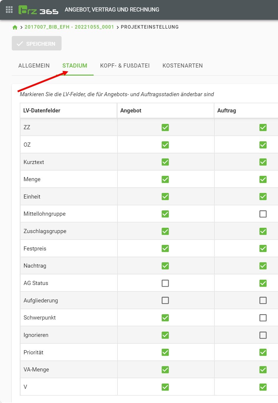 AVR_Projekteinstellung_Stadium AVR_Projekteinstellung_Stadium