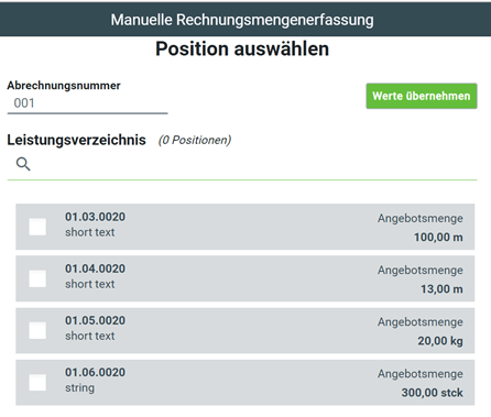 Fakturierung Mengen erfassen 3